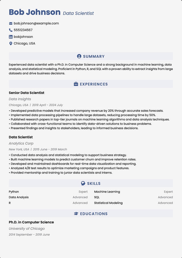 QuickCV - Resume template preview 13