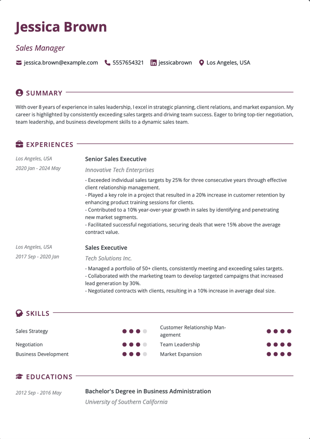 QuickCV - Resume template preview 0