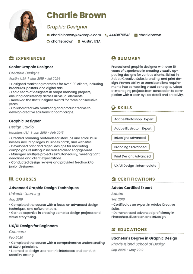 QuickCV - Resume template preview 9