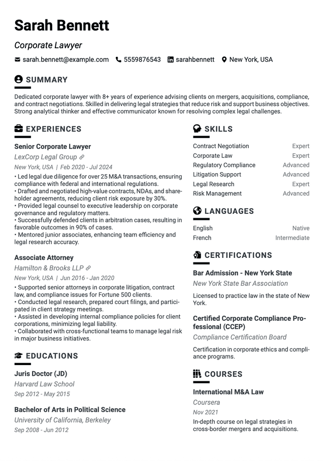 QuickCV - Resume template preview 11