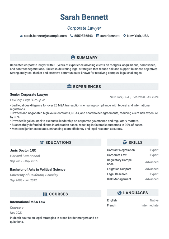 QuickCV - Resume template preview 13