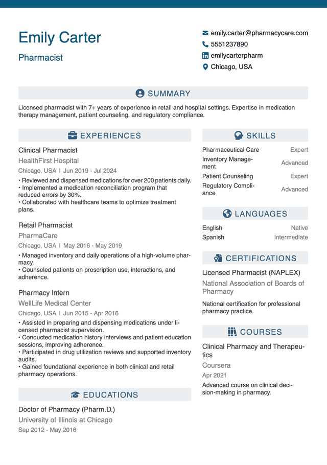 QuickCV - Resume template preview 17