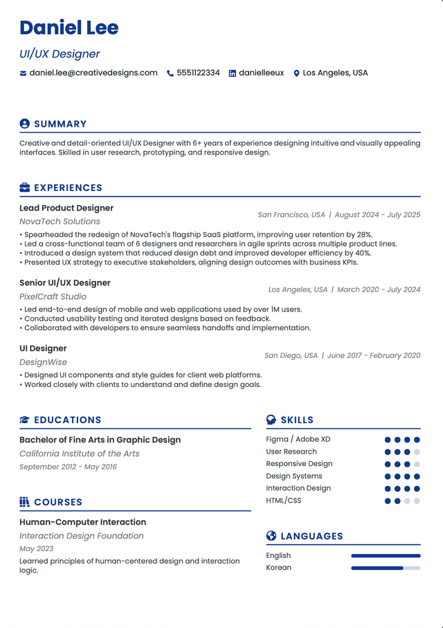 QuickCV - Resume template preview 19