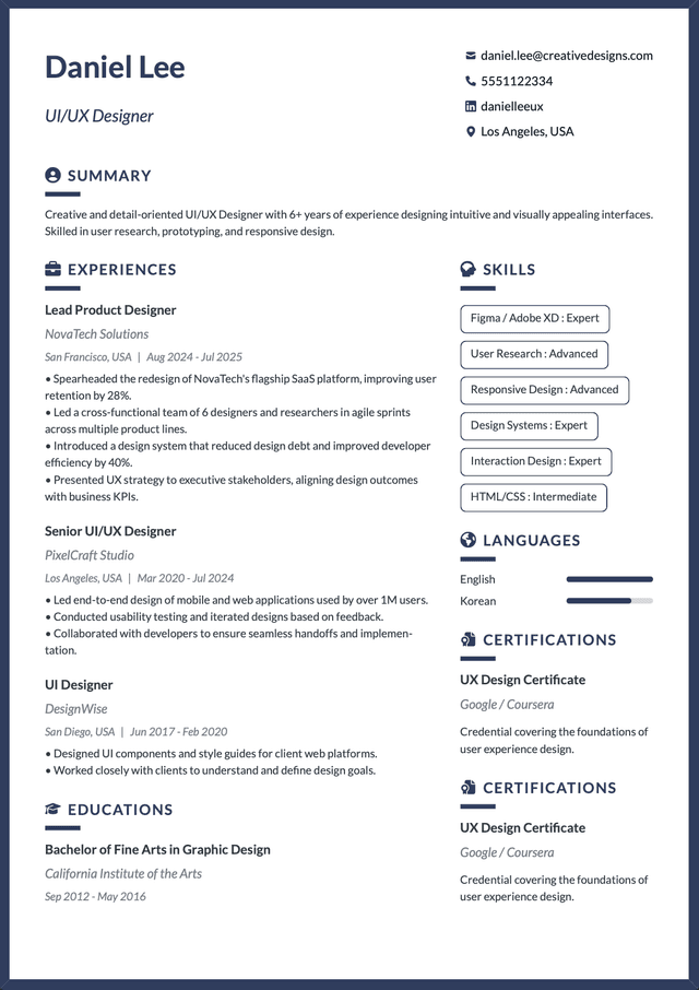 QuickCV - Resume template preview 21