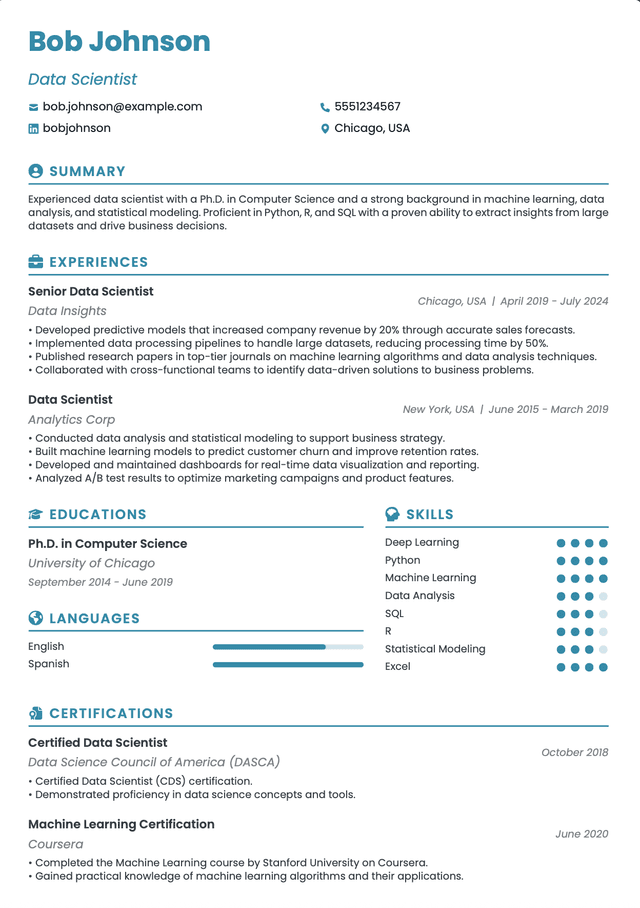 QuickCV - Resume template preview 23