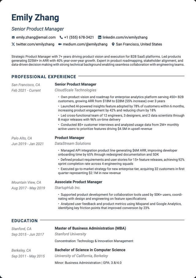 QuickCV - Resume template preview 10