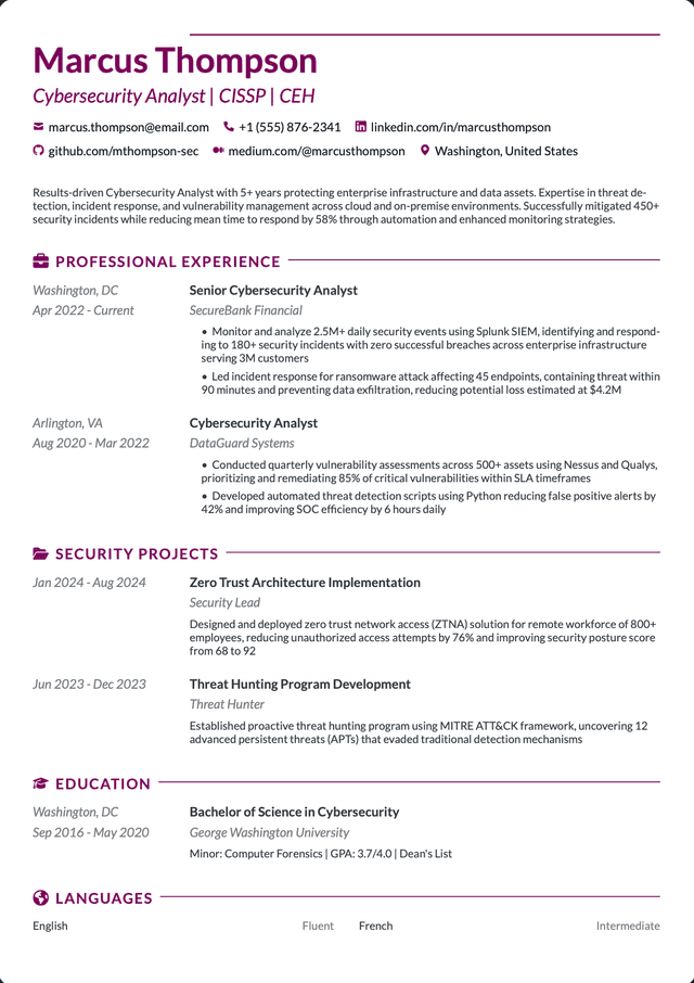 QuickCV - Resume template preview 11