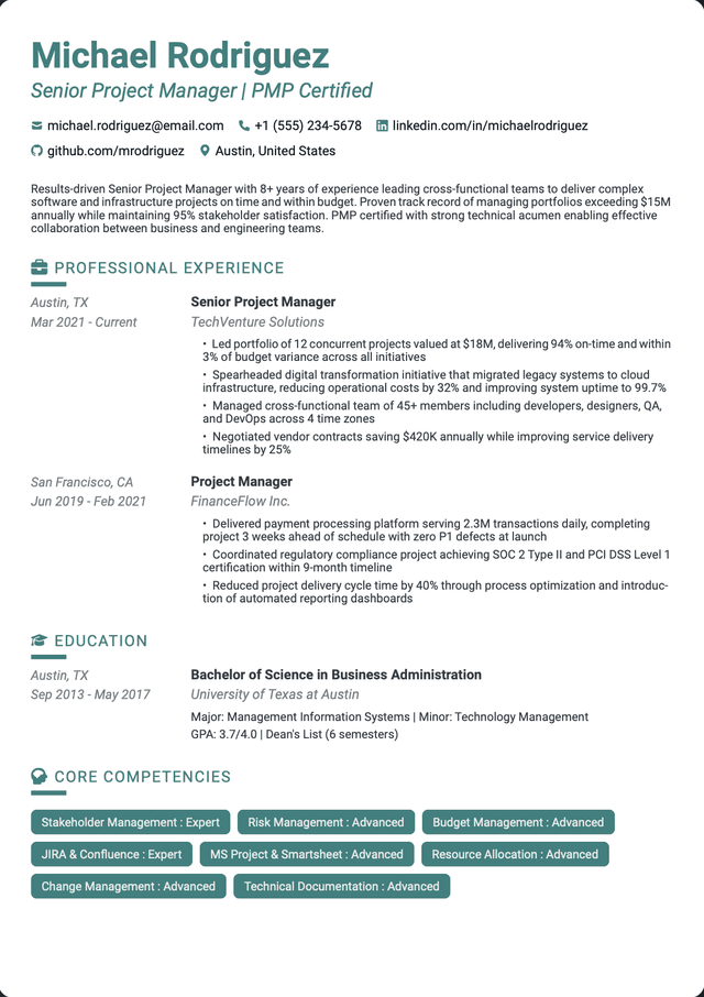 QuickCV - Resume template preview 17